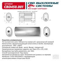 Глушитель универсальный (овал 272*170) CBD450.001