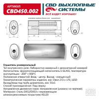 Глушитель универсальный (овал 272*170) CBD450.002