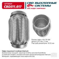 Гофра глушителя 3-слойная InterLock 50х100
