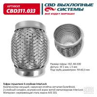 Гофра глушителя 3-слойная InterLock 60х100