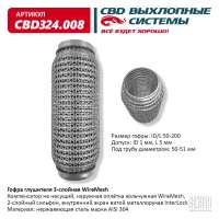 Гофра глушителя 3-слойная WireMesh 50х200
