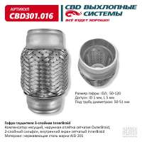 Гофра глушителя 3-слойная InnerBraid 50х120