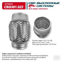 Гофра глушителя 3-слойная InnerBraid 55&amp;#215;100