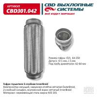 Гофра глушителя 3-слойная InnerBraid 64х250