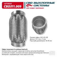 Гофра глушителя 3-слойная InterLock 45х120